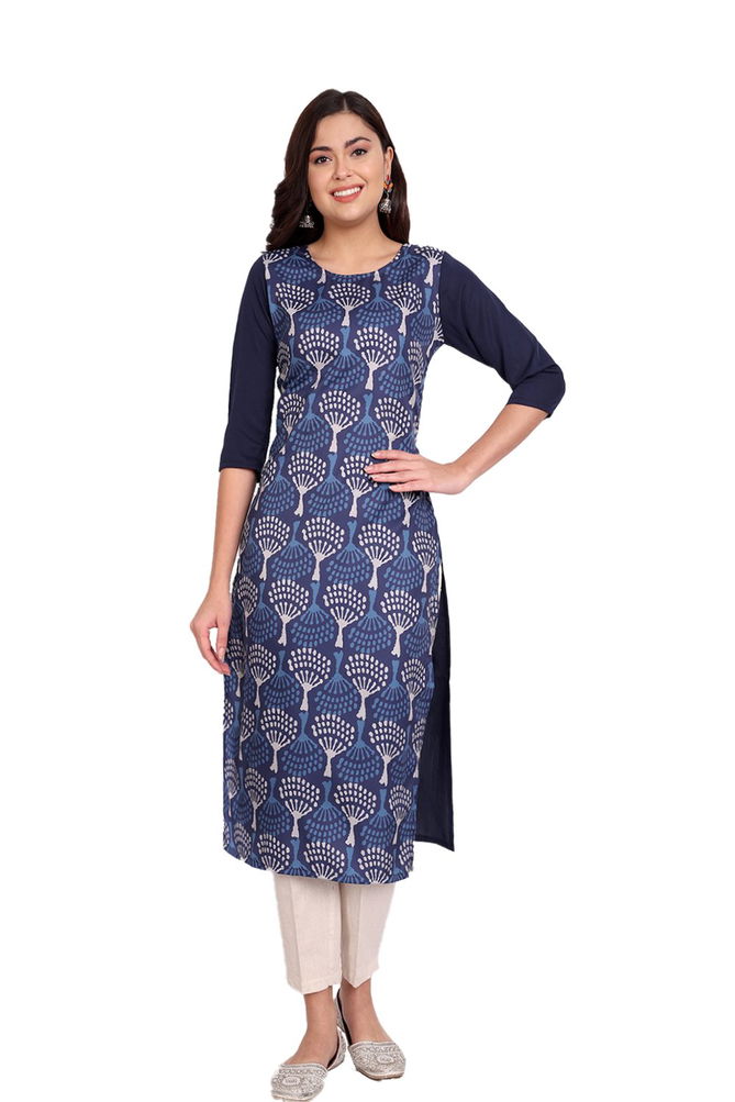 Crape Kurti 3 Regular Wear Crepe Wholesale Printed Kurti 
